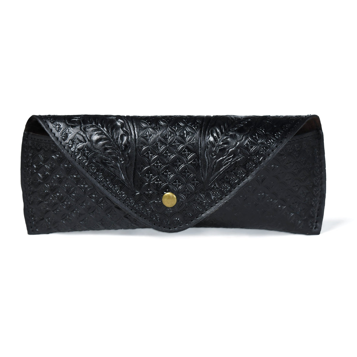 Black Textured Leather Sunglasses Cover